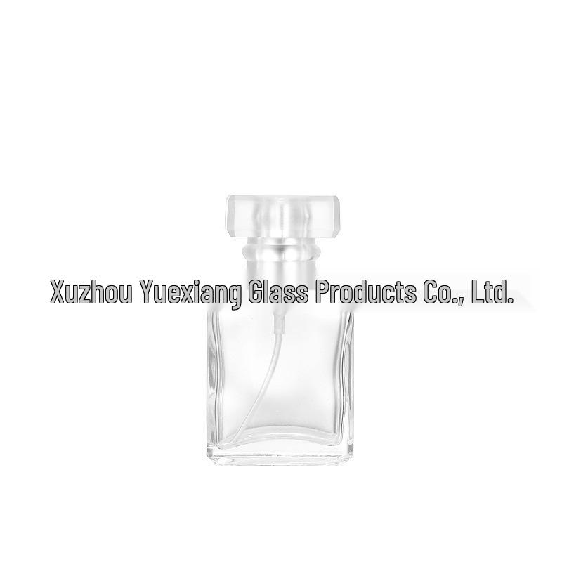 Transparent Glass Perfume Bottles - Square Spray and Screw Cap Design for Travel