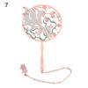 Chinese Style Calligraphy Painting Bookmark Group Fan Book Clip Pagination Mark Metal Tassel Stationery School Office Supplies