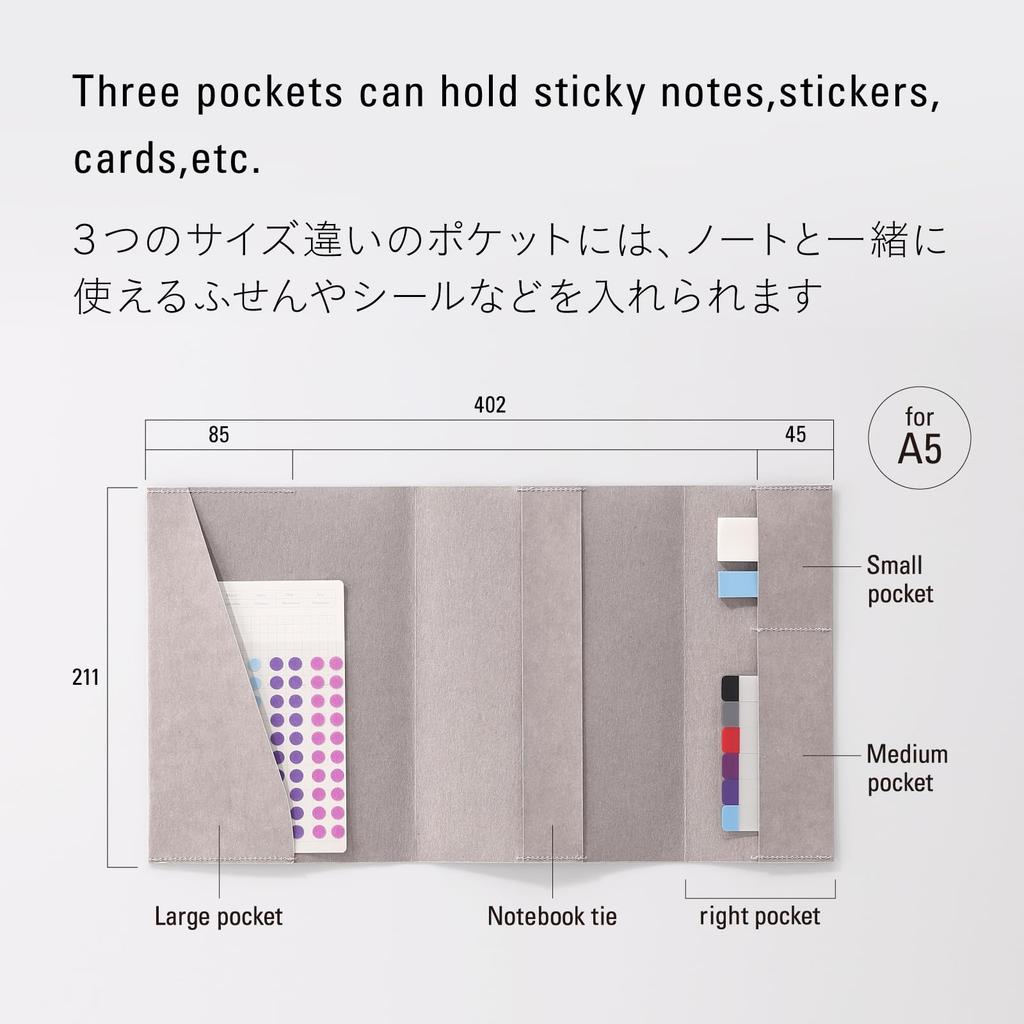 Nitoms STALOGY Notebook Cover, A5, Gray, Paper, SS1007