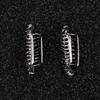 Spine Cuff Wrap Clip Hand Unisex 2PCS Stud Women Gothic Punk Skull Earrings