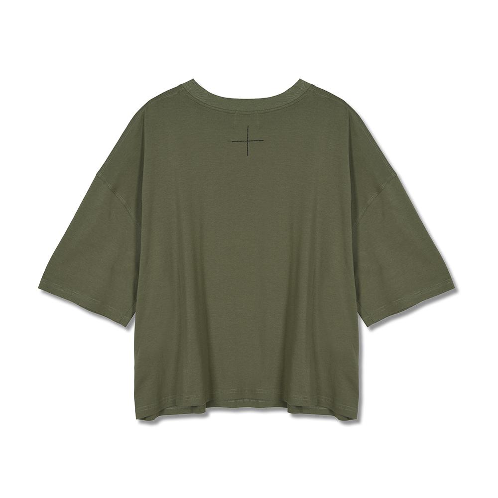 AOG PROJECT Vintage Print Oversized T-Shirt (Khaki)
