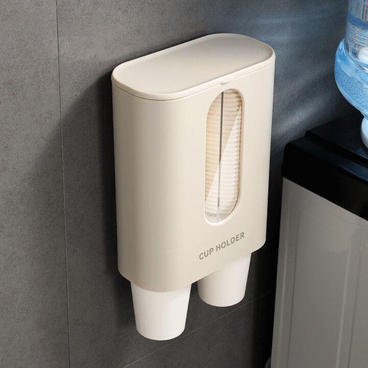 Large Capacity Waterproof Double Tube Paper Cup Holder - Disposable and Dustproof for Household or Catering Use