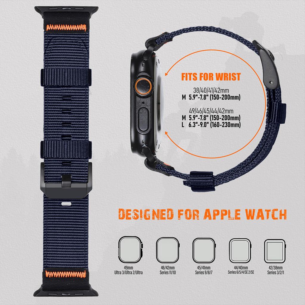 Waterpoor Protector Case+Nylon Band For Apple Watch 11 10 9 8 7 6 SE3 5 4 For Iwatch 46mm 42mm 45 44 41 40mm Scratch Resistant