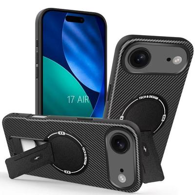 Protective Case - BOOLING - for iPhone Air - Soft Silicone with Magnetic Circle and Black Stand