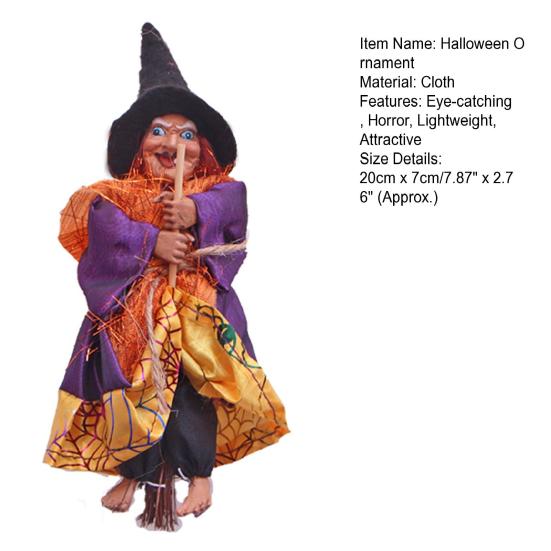 Halloween Ornament Realistic Looking Scary Facial Expressions Fine Texture Long Lifespan Wide Application Decorative Cloth DIY Hanging Witch Toys