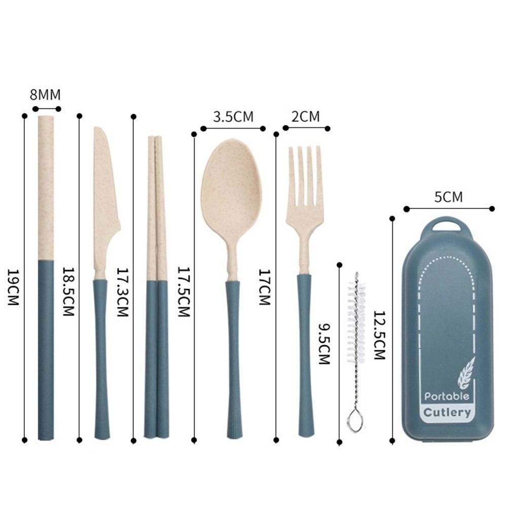 Camping Outdoor Tableware Knives Fork Spoon Chopsticks Straw Set Cutlery Set Dinnerware Set