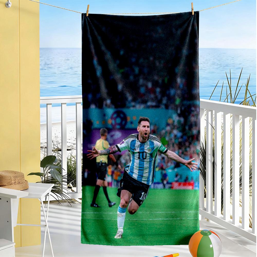 Football Messi Beach Towel Quick-Dry Soft Microfiber Comfortable Lightweight Portable for Swimming,Beach,Camping, Travel, Beach Accessories,Gym