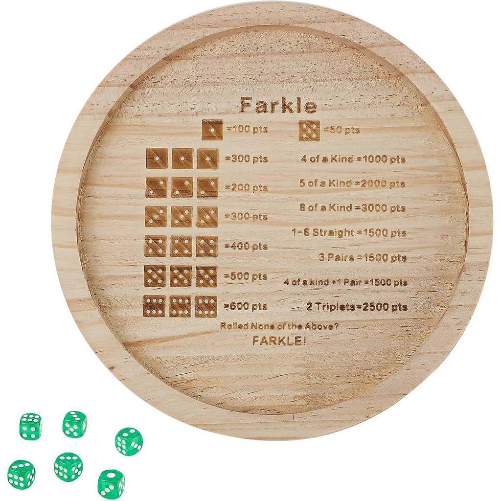 7-Zoll Farkle Würfelbecher, Holz-Würfelbecher für Farkle Klassisches Würfelspiel mit 6