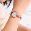 Rhinestone Rotundity Shaped Watch with Adjustable Bracelet Women Wristwatch Wrist Decoration  Gift