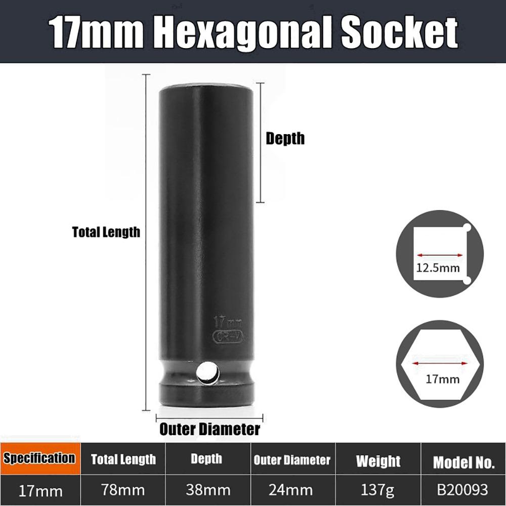 1Pcs 9-32mm Impact Wrench Drive Socket Electric Hex Standard Socket Head Adapter  Tire Removal Tool