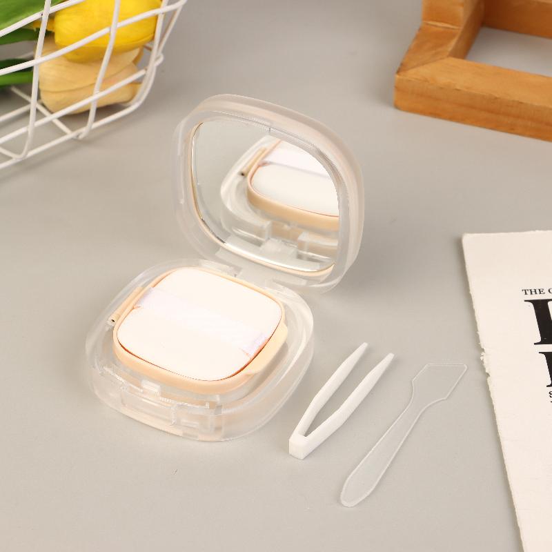 15G Empty Foundation Makeup Jar With Sponge Puff Handheld Portable Cosmetic Travel Makeup Jar Plastic Powder Box For Bb Cream