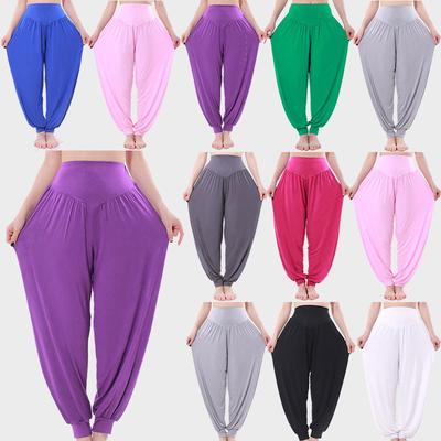 Damen Yogahose Elastische Damenhose Lockere Modal Baumwolle Weiche Tanzharemshose