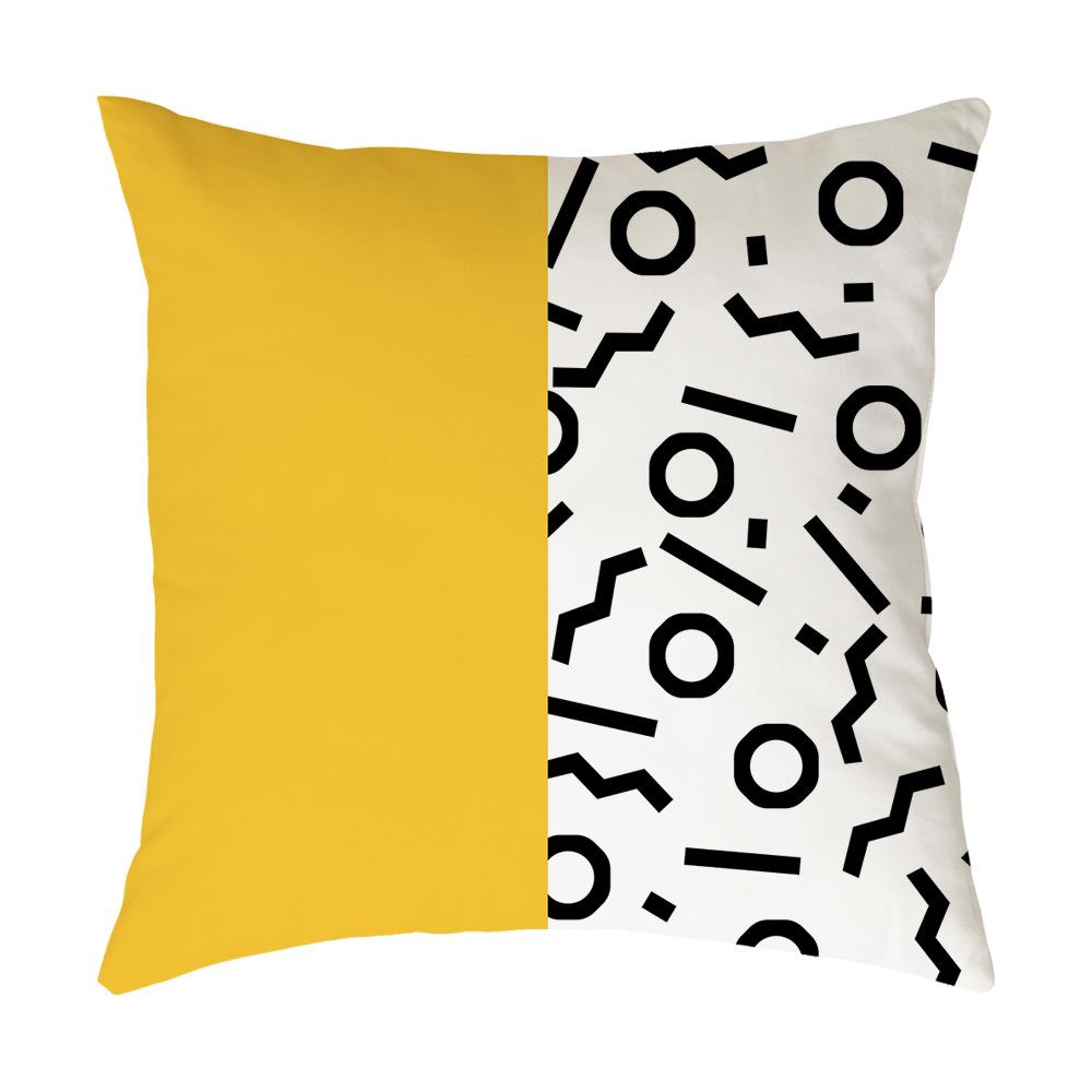 Kissen Leinen Kurzplüsch Zuhause Einfach Nordischer Stil Geometrischer Kissenbezug Sofakissen Kissenbezug