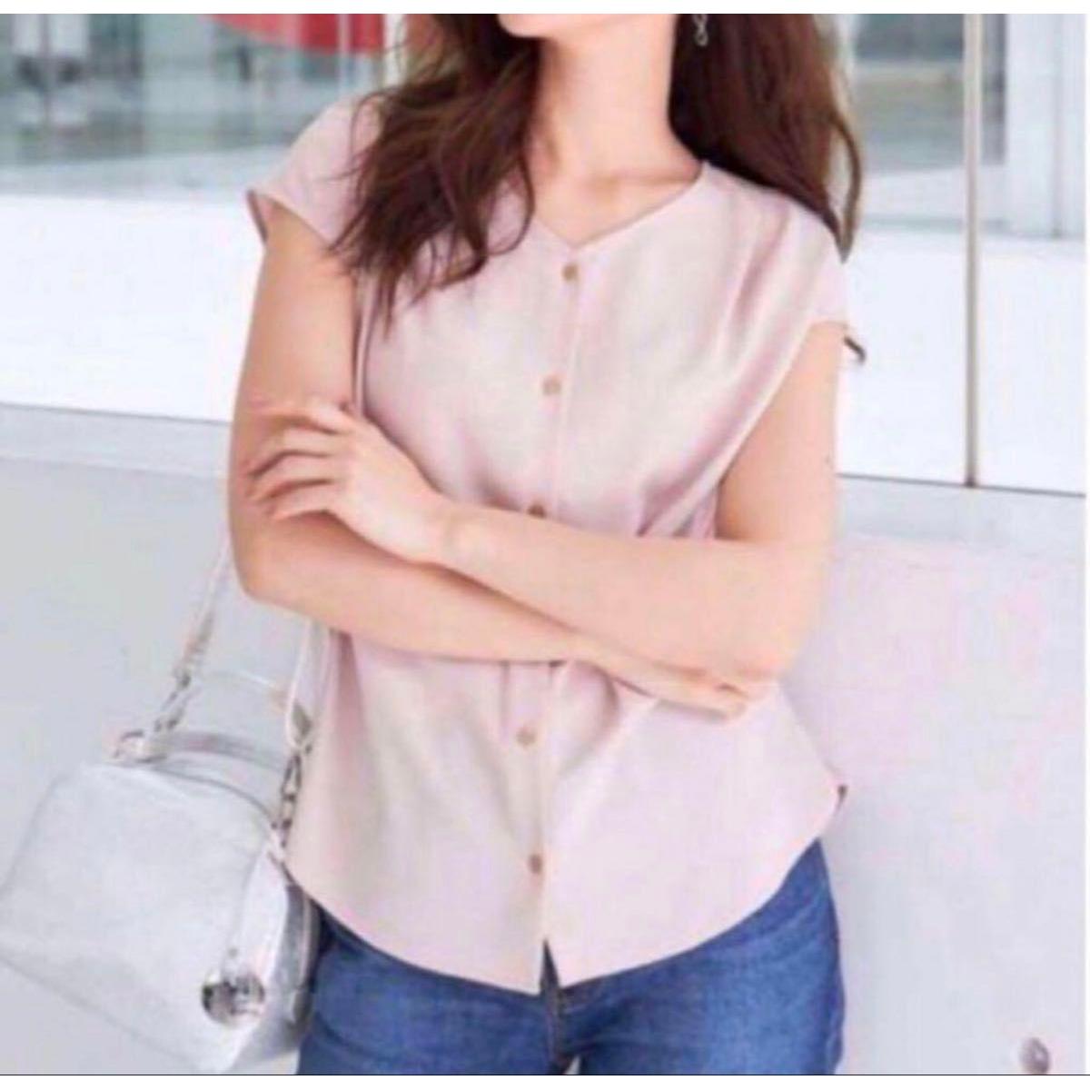 PLST Double Cross 2WAY Blouse Pink Rena Hoshi