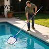 Outdoor Wasseroberflächenreiniger Poolkescher mit 5-teiligem Stiel, Feinmaschiges verstellbares Schwimmnetz, Laubfänger Whirlpool-Rechen zur Reinigung