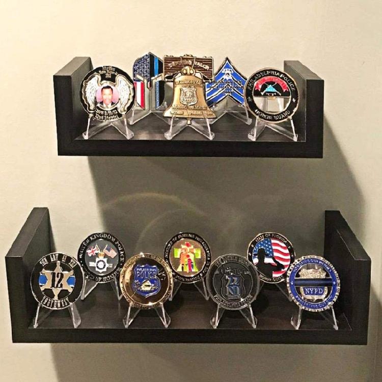 10pcs Acrylic Easel Stand Coin Display Holder for Pocket Watch Challenge Medals