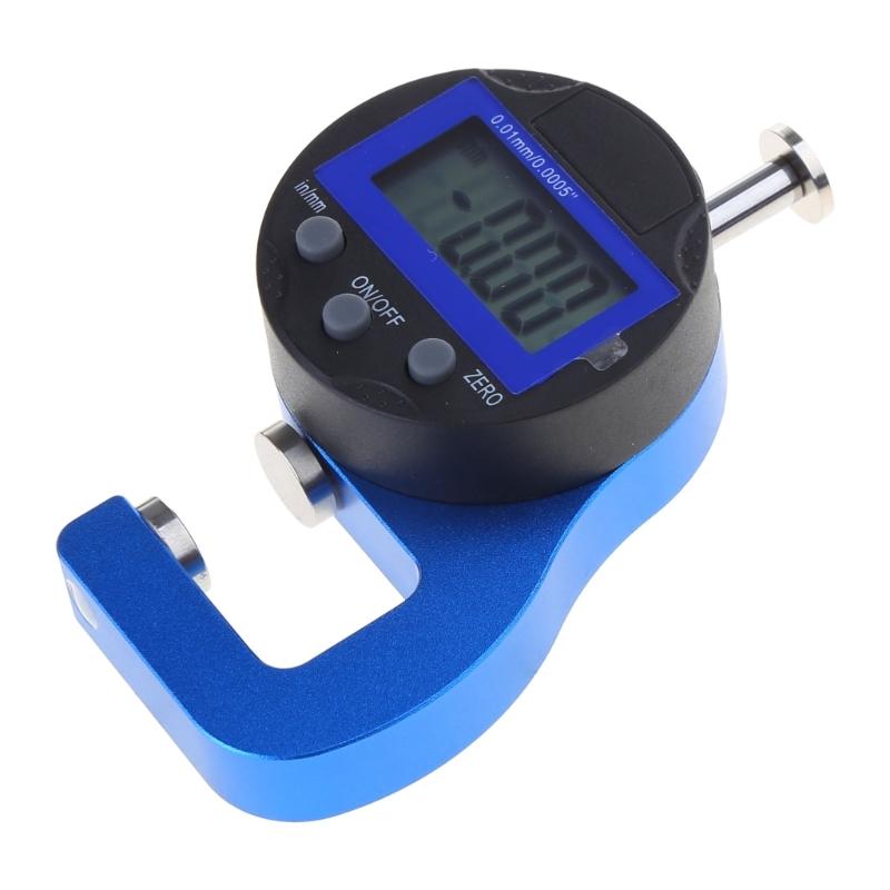 Digital Thickness Gauge 0-8mm/0.3'' Electronic Micrometer LCD Display Dial Thickness Meter for Paper/Film/Leather/Wire