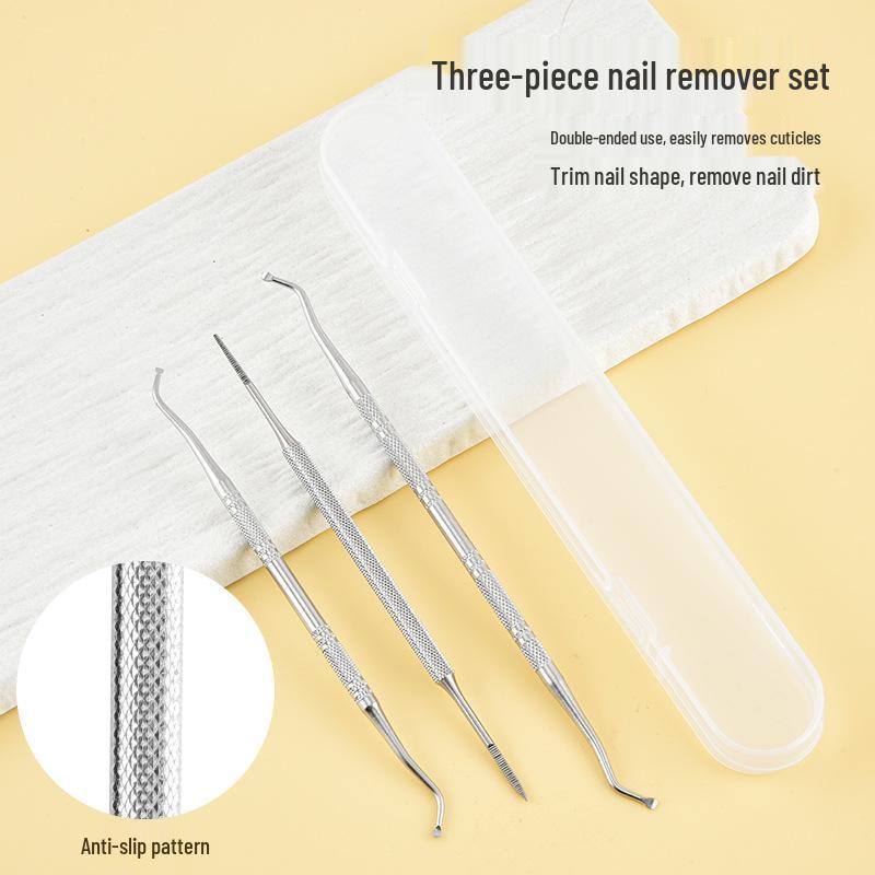 Stainless Steel Double-Ended Cuticle Pusher & Nail Groove Tool Set