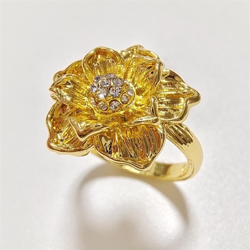 Damenringe Goldener Melaleuca-Blumenring Weiblicher kreativer Ring