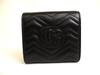 Authentic GUCCI GG Marmont Black Leather Bifold Wallet Compact Wallet #a913  Refurbished