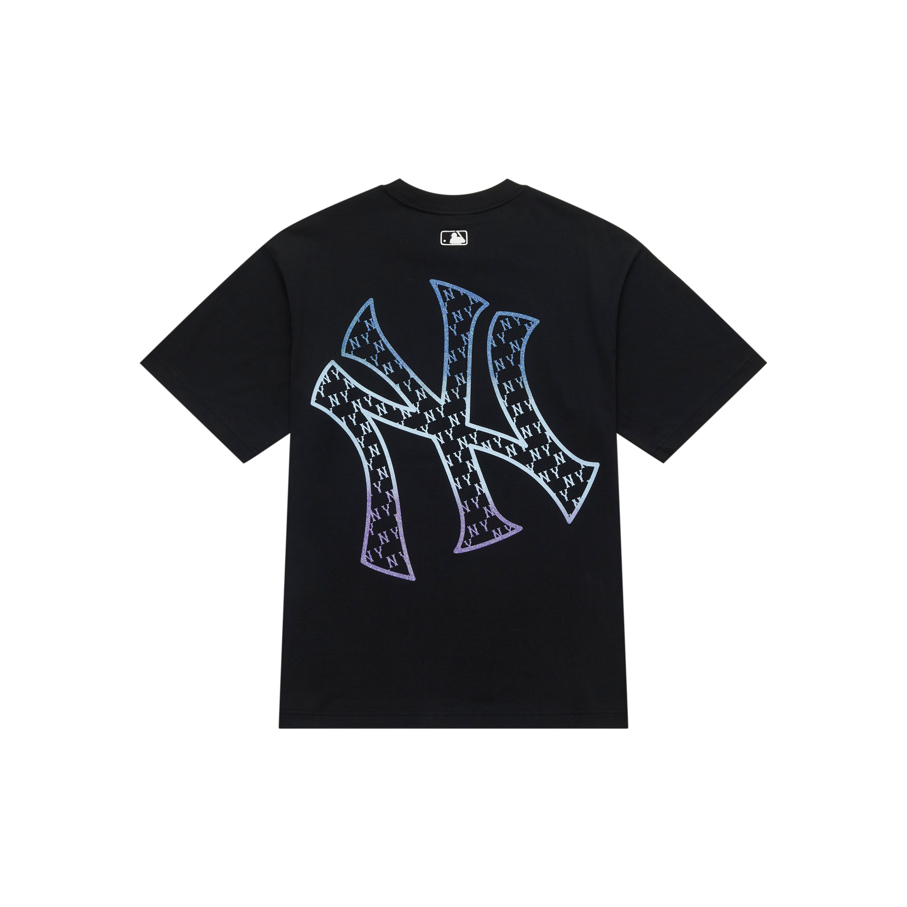 T-shirt Monogramme MLB New York Yankees SS24 Dégradé Grand Logo Imprimé Unisexe Noir 3ATSM1643-50BKS M gray
