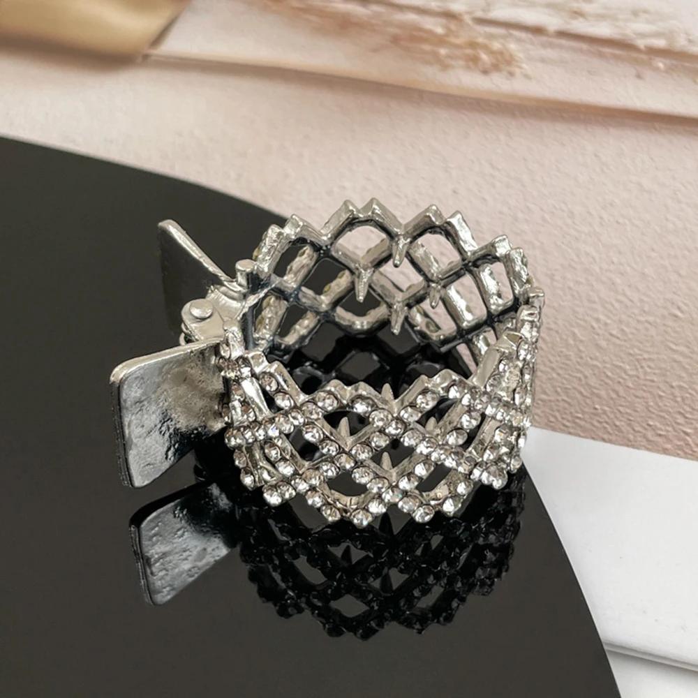 New Pearl Rhinestone Hair Claws Girl High Ponytail Clip Fixed Pin Claw  Advanced Sense  Accessories Headwear