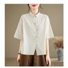 DIMANAF Summer 2026 Women Plus Size New Blouse Shirt Short Sleeve Casual Loose Lady Tops Shirts Cotton Print