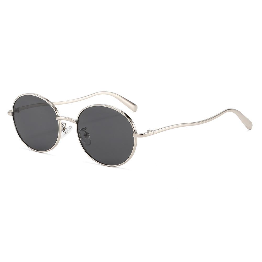 Round-frame sunglasses, stylish for both men and women, metal sunglasses
