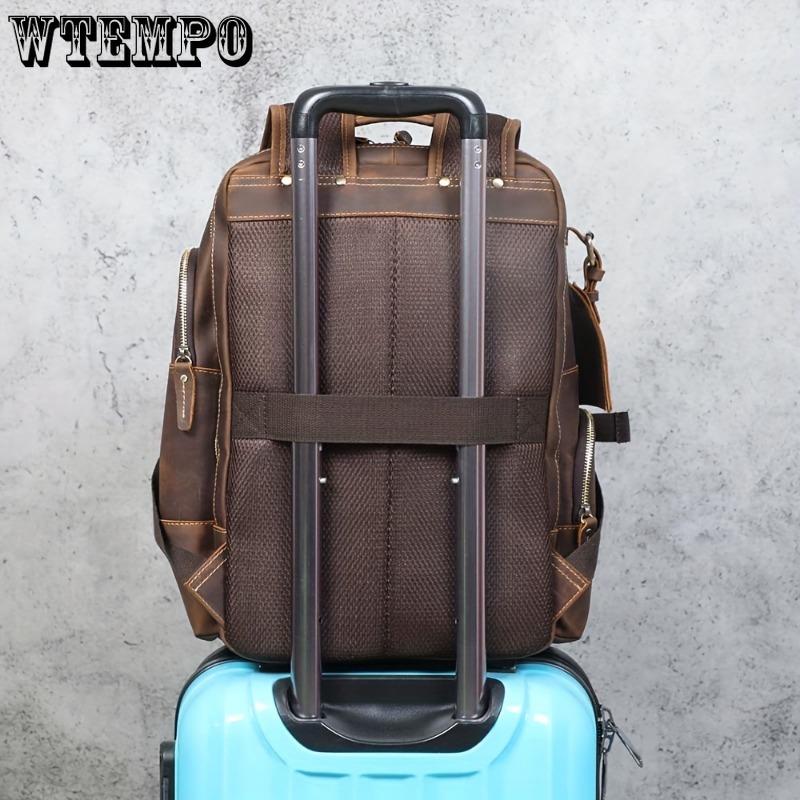 Vintage Men's Genuine Leather Backpack Classic Outdoor Travel Bag Large Capacity Crazy Horse Leather