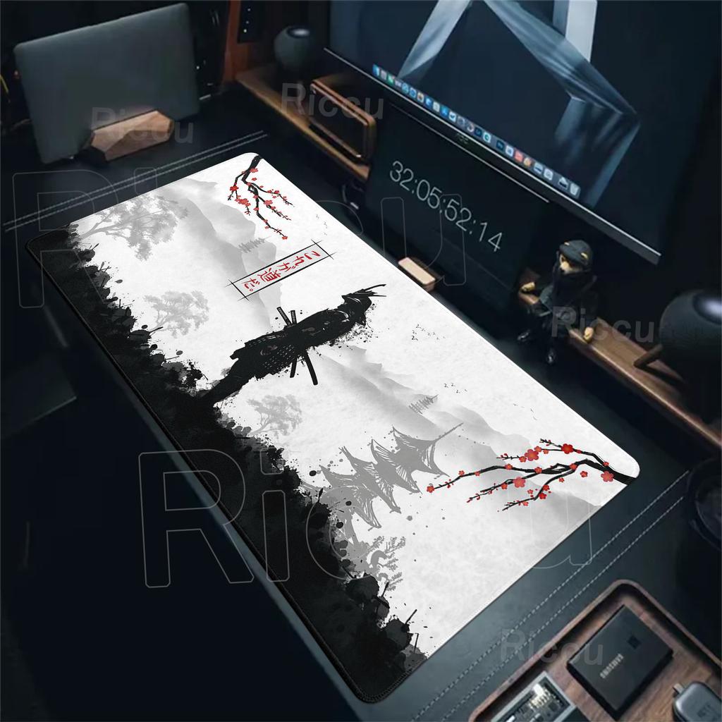 Samurai and The Red Sun Gaming Mouse Pad Non-Slip Durable Desk Mat Pc Accessories Katana Mousepad Gaming Mats PC Tapis De Souris