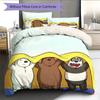 We Bare Bears2 Pattern Bedding Quilt Set  Home Decoration  Gift (1 * Duvet Cover + 2 * Pillowcase  Without Core)