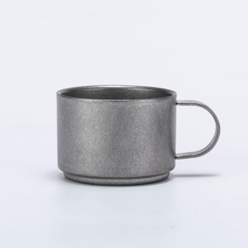 Household 304 stainless steel coffee cup double-layer heat-insulating anti-scald tea cup American outdoor retro coffee cup