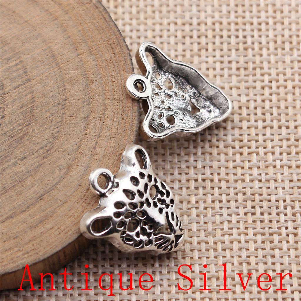 Tiger Lion Wolf Fox Charms Pendant For Bracelet Necklace Jewelry Making Craft Findings