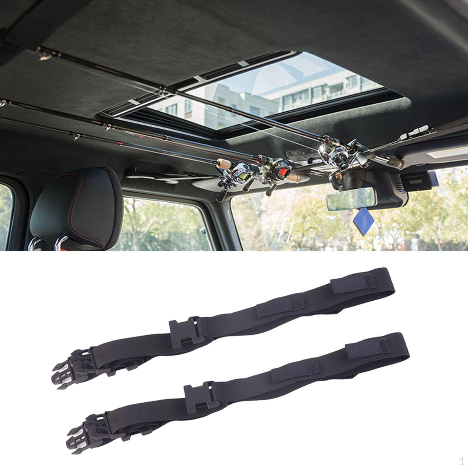 

2 Pieces Car Fishing Rod Holder Straps with Buckle Adjustable Professional Horizontal Practical