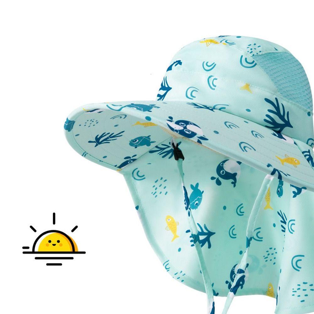 Thin Cartoon Shawl Sun Cap Wide-brimmed Sunscreen Tools Gifts Summer Children's Sun Hat