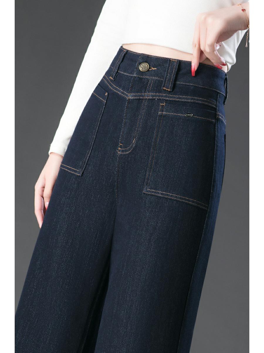 

Весна 2025 Джинсы буткат из эластичного денима с высокой посадкой – Модные, Свободные, Повседневные женские брюки прямого кроя Size 29/XL, Recommended 105-115 lbs