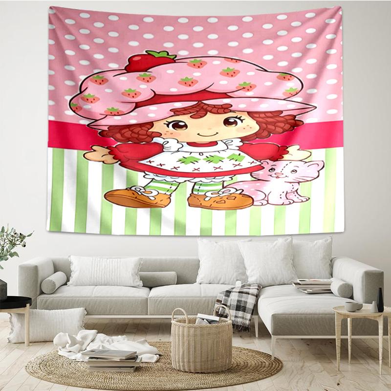 Straw-berry Quick-Dry Tapestry Hanging for Bedroom,Livingroom, Playroom,Decor Art Room Wall Tapestry Holiday and Birthday Gifts