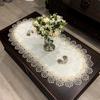 Tovaglia Per Tavolino Da Tè Tappetino Copritavola Da Pranzo Ovale Bianco Europa Ricamato Fiore In Poliestere Soggiorno Pizzo Uso Domestico Decorazione