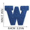 7cm White Background Royal Blue Text Embroidered Letter Patch for Bags & Decor