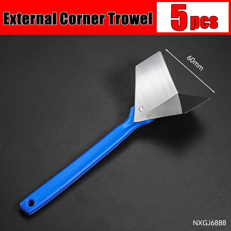 Stainless Steel Spatula Sealing Tools Corner Trowel Plastic Handle Trowel Painting Putty Internal External Corner Putty Scraper