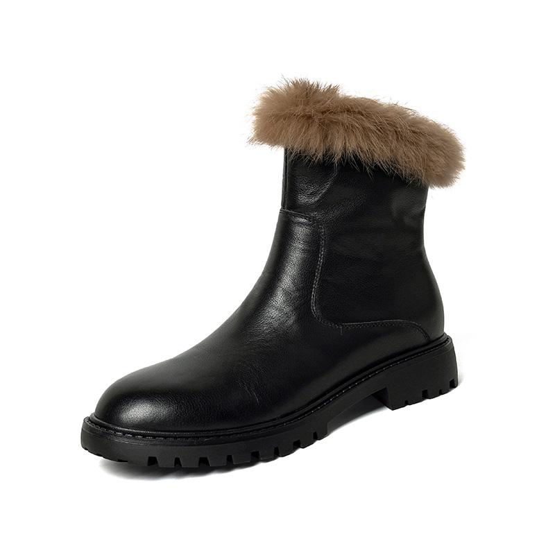 2024 Newest Genuine Leather Women Boots Winter High Quality Thick Heels Casual Working Shoes Woman Ankle Boots Shoes for Women