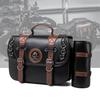 Large Capacity Motorcycle Saddlebags PU Leather Waterproof Side Bag Vintage Style Side Bag for Bike  Enthusiasts