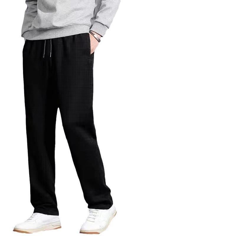 2024 Heren Plus Size Losvallende Wafel Rechte Pijp Sportbroek voor Bouwwerkzaamheden