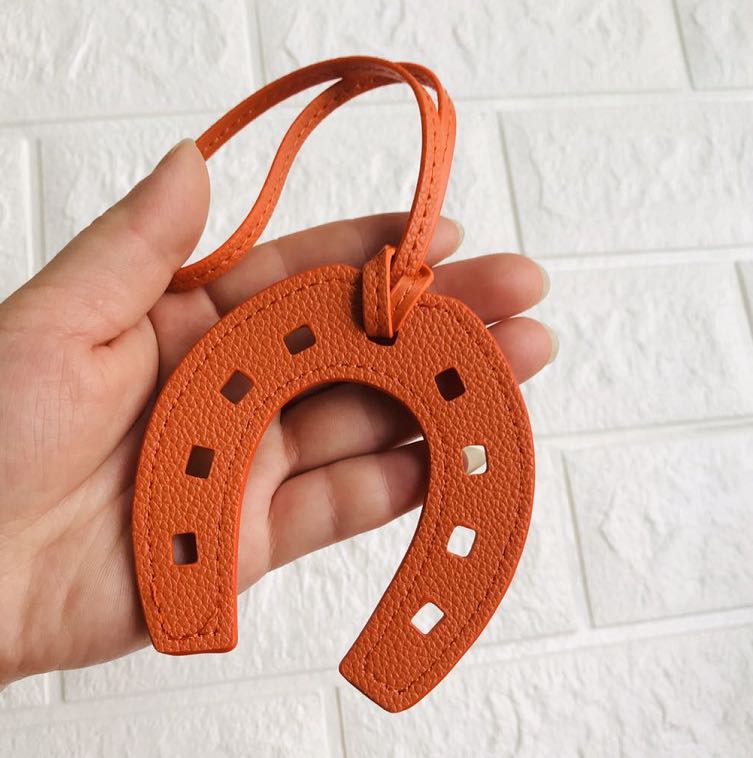 10 Colors PU Leather Hoof Horseshoe Keychain Handbag Holder Charm Bag Purse Accessories for Women And Girls