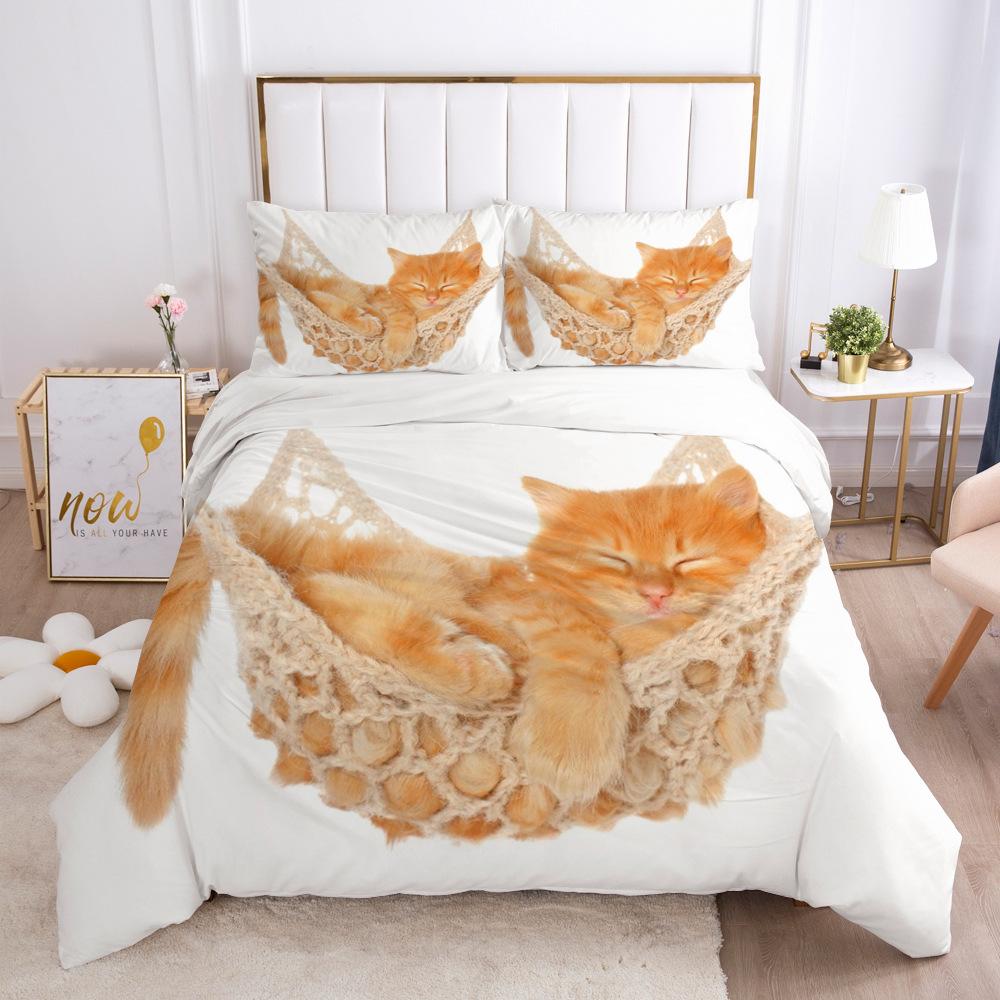 Comforter Cat Cat Lover Gifts Bedding Set Cute Kitten Pattern Animal Theme Double Queen King Size