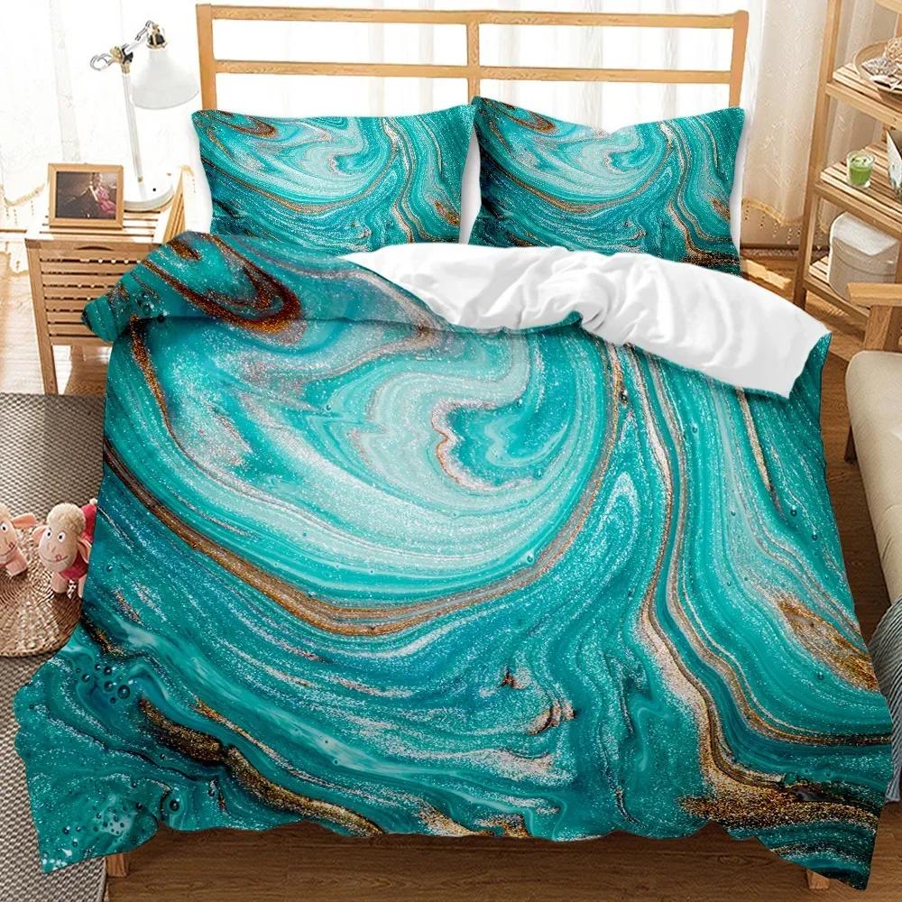 Marble Duvet Cover Digital Print Bedding Set Single Twin Double Queen King Cal King Size Bed Linen Set