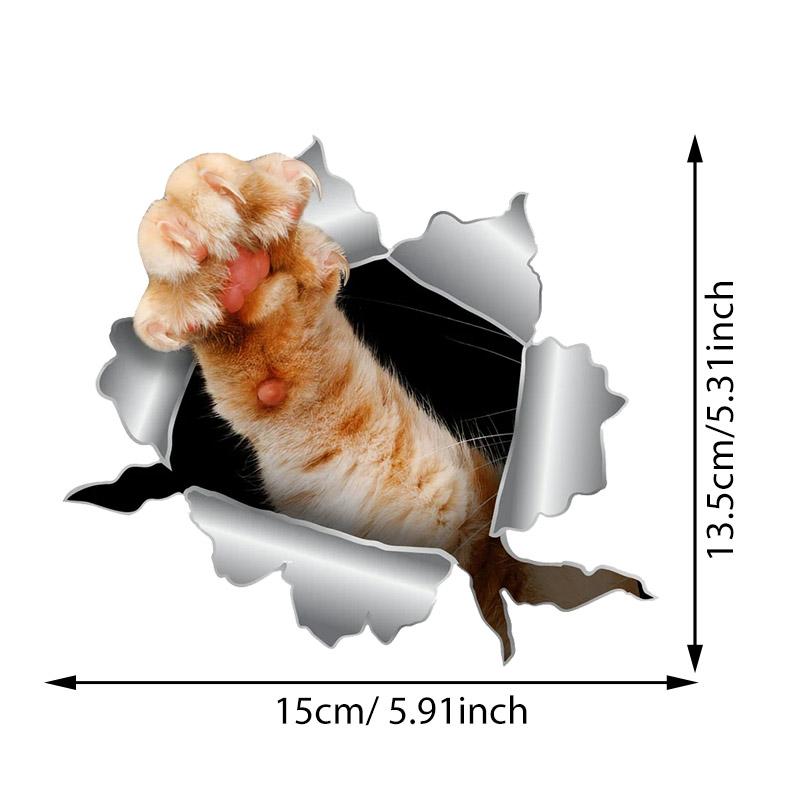 

Car sticker Cat Paw Sticker Waterproof Vinyl Decal on Bumper Rear Window Laptop Self-adhesive Decal For Car Accessories TM09 A-15cm Longest Side