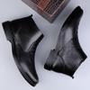 Genuine Leather Men Ankle Boots Casual Shoes Western Cowboy Boots Black Lace Up Wedding Office Dress Boots Men Business Shoes