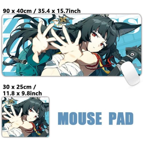 Large Zenless Zone Zero Mouse Pad, Hoshimi Miyabi, Astra Evelyn, Desk Mat, Card Game Play Mat, Character Zenless Zone Zero Merchandise, Non-Slip, 3mm