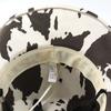 Western Cowboy Hat, Moderate Wide Brim Suede Fabric Black White Cow Print Hat with Faux Leather Band Metal Rivets, Outdoor Cycling Sun Protection Hat